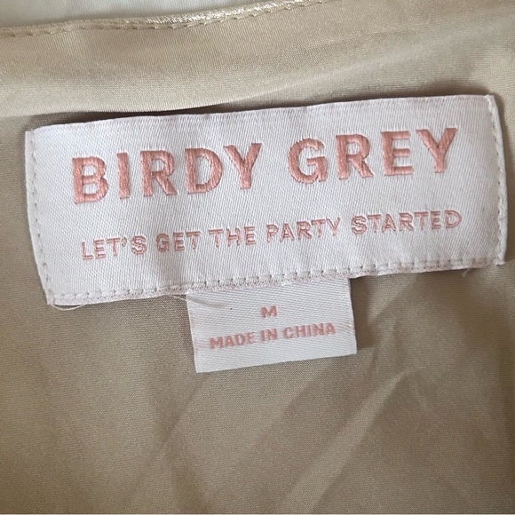 Birdy Grey Lisa Midi Shiny Satin Slip Dress Champagne Size M - Picture 8 of 13